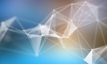 3D render of a low poly design on an abstract blur background